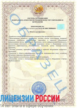 Образец сертификата соответствия (приложение) Медногорск Сертификат ISO 27001